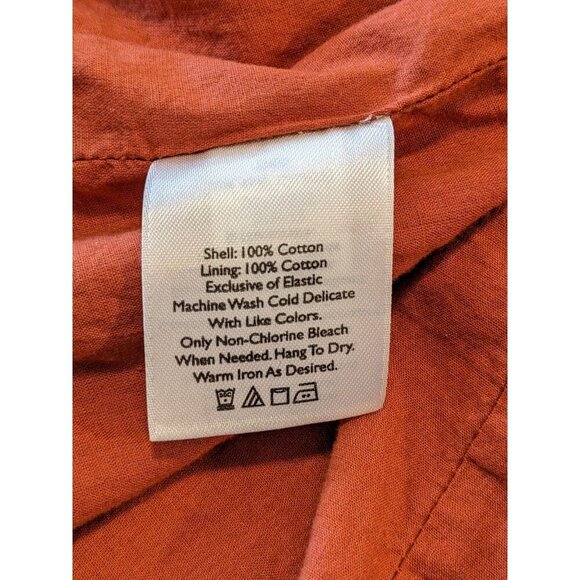 Eddie Bauer Dress Terracotta Orange Medium Gauzy Crossover Lace Stretch Waist - Picture 6 of 8